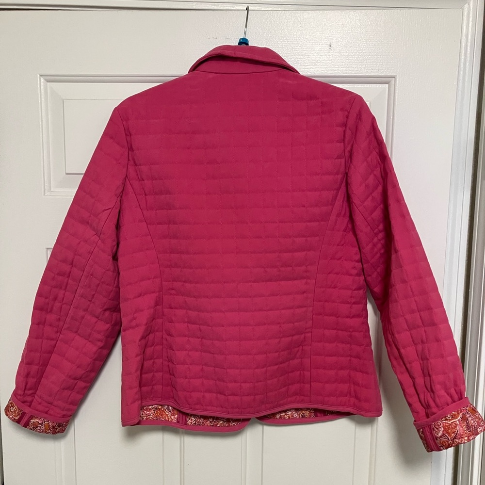 Pink quilted jacket. Size 16